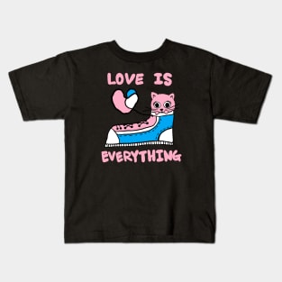 love is everything, lovely cat Kids T-Shirt